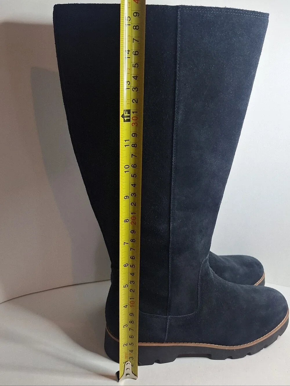 Vionic Gwen Boots Women's US 7 W  Black Suede Zipper Knee High Water Repellent